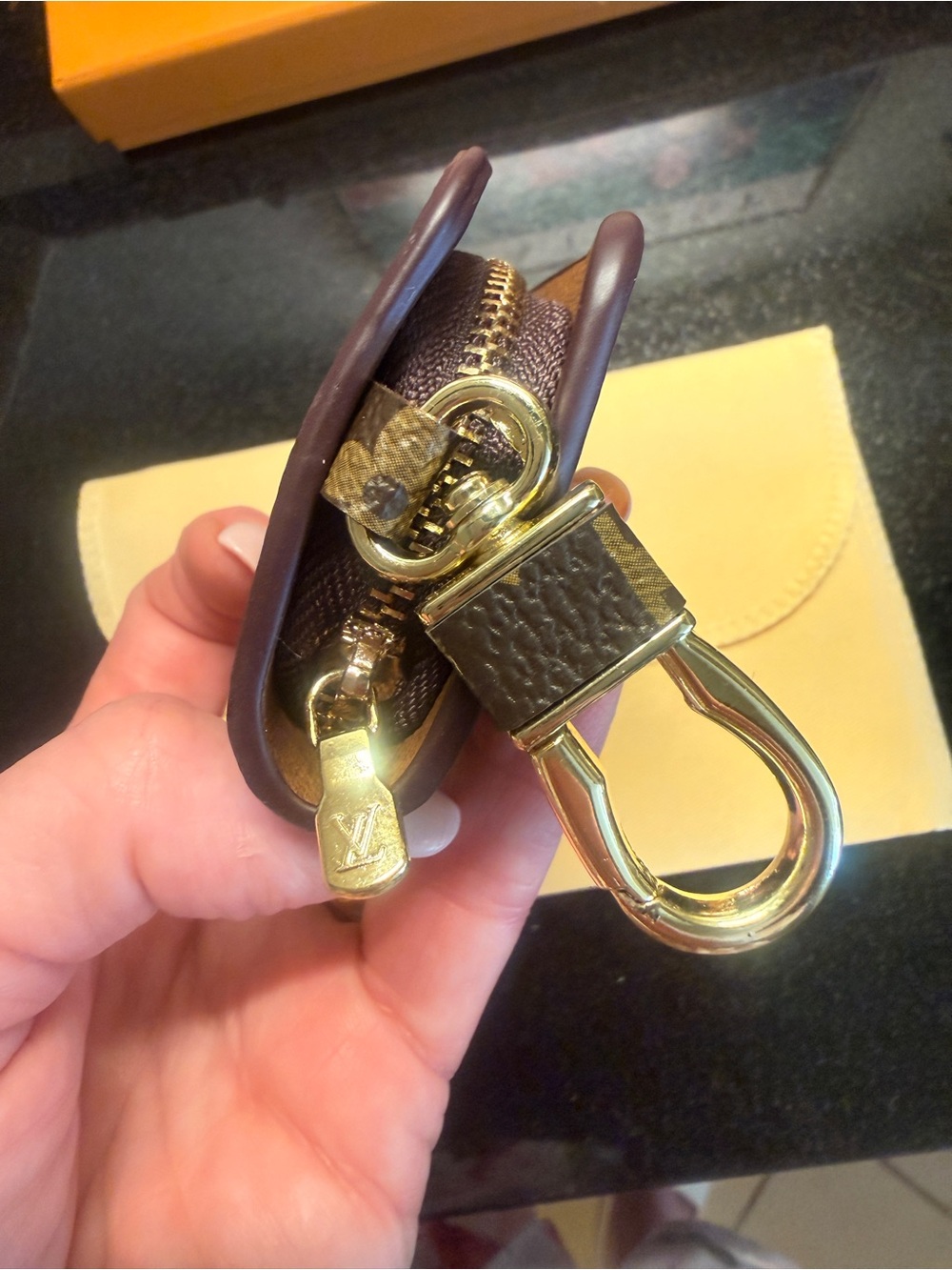 Indpited Brown Monogram Key holder with Gold Hardware - Picture 5 of 7